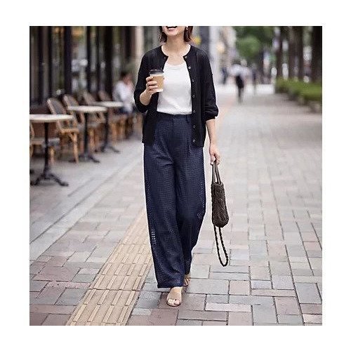 【スタイルデリ/STYLE DELI】のカラッとしたシアーカーディガン 大人の最旬トレンドファッション＆コーディネート founy(ファウニー) 　ファッション　Fashion　レディースファッション　Fashion for Women　トップス・カットソー　Cut & Sew Tops　カーディガン・羽織り　Layered Style Cardigans　イエロー　Yellow　秋　Autumn　カーディガン　Cardigan, Knitwear　サロペット　Overalls, Salopette　シアー　Sheer, See-Through　ストレート　Straight, Straight Cut　スリット　Slit, Slit Detail　タンク　Tank Top, Sleeveless Top　定番　Standard, Basic Item　長袖　Long Sleeve, Full Sleeve　ハーフ　Half, Half-Length　フォルム　Silhouette, Form　フロント　Front, Front Design　ポケット　Pocket, Pocket Detail　ミドル　Middle Length, Mid Height　リラックス　Relax, Relaxed Fit　夏　Summer　other-2|ID: prp329100004971041 ipo3291000000037278572
