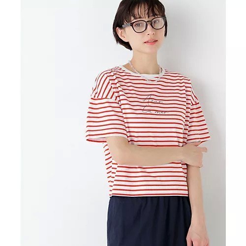【ヒューマンウーマン/HUMAN WOMAN】のazurela mer ボーダーロゴTシャツ インテリア・キッズ・メンズ・レディースファッション・服の通販 founy(ファウニー) https://founy.com/ ファッション Fashion レディースファッション Fashion for Women トップス・カットソー Cut & Sew Tops シャツ・ブラウス・オフィスカジュアル Elegant Blouses & Button-Ups ロングTシャツ・Tシャツ Longline T-Shirts & Tees おすすめ Recommended / Our Picks スタンダード Standard, Basic フレンチ French, French Style プリント Print, Printed Pattern ボトム Bottoms, Lower Wear ボーダー Border, Stripe 夏 Summer |ID: prp329100004975527 ipo3291000000037298292