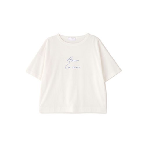 【ヒューマンウーマン/HUMAN WOMAN】のazurela mer ロゴTシャツ 大人の最旬トレンドファッション＆コーディネート founy(ファウニー) 　ファッション　Fashion　レディースファッション　Fashion for Women　トップス・カットソー　Cut & Sew Tops　シャツ・ブラウス・オフィスカジュアル　Elegant Blouses & Button-Ups　ロングTシャツ・Tシャツ　Longline T-Shirts & Tees　おすすめ　Recommended / Our Picks　シンプル　Simple, Minimal　スタンダード　Standard, Basic　フレンチ　French, French Style　ボトム　Bottoms, Lower Wear　ボーダー　Border, Stripe　夏　Summer　other-2|ID: prp329100004975528 ipo3291000000037298299