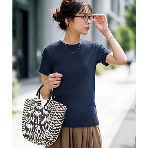 【スタイルデリ/STYLE DELI】の【Made in JAPAN】リブ半袖カットソートップス インテリア・キッズ・メンズ・レディースファッション・服の通販 founy(ファウニー) 　ファッション　Fashion　レディースファッション　Fashion for Women　トップス・カットソー　Cut & Sew Tops　カットソー・ベーシックTシャツ　Cut-and-Sewn Tops / Stretch Tees & Basics　イエロー　Yellow　インナー　Innerwear　クール　Cool, Chic　ジャケット　Jacket, Outerwear　ストレート　Straight, Straight Cut　スリット　Slit, Slit Detail　タンク　Tank Top, Sleeveless Top　定番　Standard, Basic Item　人気　Popular, Best Seller　フィット　Fit, Slim Fit　フォルム　Silhouette, Form　ベーシック　Basic, Essential　半袖　Short Sleeve, Half Sleeve　日本製　Made In Japan　夏　Summer　ネイビー|ID: prp329100004984021 ipo3291000000037335906