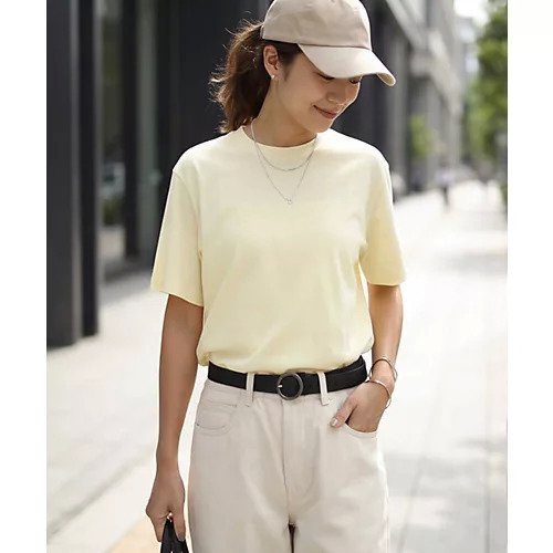 【スタイルデリ/STYLE DELI】の薄手スムースクルーネックTシャツ 大人の最旬トレンドファッション＆コーディネート founy(ファウニー) 　ファッション　Fashion　レディースファッション　Fashion for Women　トップス・カットソー　Cut & Sew Tops　シャツ・ブラウス・オフィスカジュアル　Elegant Blouses & Button-Ups　ロングTシャツ・Tシャツ　Longline T-Shirts & Tees　イエロー　Yellow　インナー　Innerwear　カーディガン　Cardigan, Knitwear　サロペット　Overalls, Salopette　ショルダー　Shoulder, Shoulder Strap　ジャケット　Jacket, Outerwear　ストレート　Straight, Straight Cut　スリット　Slit, Slit Detail　ドロップ　Drop Shoulder, Dropped Style　定番　Standard, Basic Item　なめらか　Smooth, Silky Texture　バランス　Balance, Style Balance　パステル　Pastel, Soft Color　半袖　Short Sleeve, Half Sleeve　無地　Plain, Solid Color　おすすめ　Recommended / Our Picks　夏　Summer　エレガント 上品　Elegant　 other-1|ID: prp329100004984023 ipo3291000000037335944