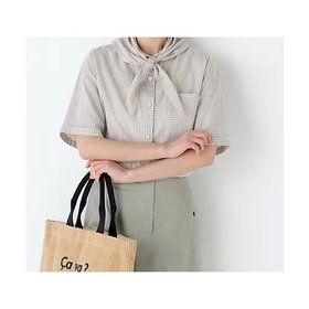 【ヒューマンウーマン/HUMAN WOMAN】 麻混チェック三角巾シャツ大人の最旬トレンドファッション＆コーディネート founy(ファウニー) ファッション Fashion レディースファッション Fashion for Women トップス・カットソー Cut & Sew Tops シャツ・ブラウス・オフィスカジュアル Elegant Blouses & Button-Ups おすすめ Recommended / Our Picks スカーフ Scarf, Neckwear スタンダード Standard, Basic チェック Check, Plaid, Tartan ベーシック Basic, Essential ボトム Bottoms, Lower Wear リネン Linen, Linen Fabric リラックス Relax, Relaxed Fit |ID:prp329100004985352