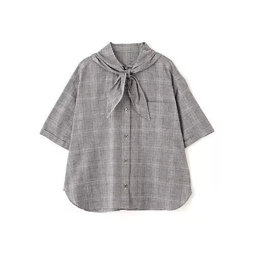 【ヒューマンウーマン/HUMAN WOMAN】の麻混チェック三角巾シャツ 大人の最旬トレンドファッション＆コーディネート founy(ファウニー) 　ファッション　Fashion　レディースファッション　Fashion for Women　トップス・カットソー　Cut & Sew Tops　シャツ・ブラウス・オフィスカジュアル　Elegant Blouses & Button-Ups　おすすめ　Recommended / Our Picks　スカーフ　Scarf, Neckwear　スタンダード　Standard, Basic　チェック　Check, Plaid, Tartan　ベーシック　Basic, Essential　ボトム　Bottoms, Lower Wear　リネン　Linen, Linen Fabric　リラックス　Relax, Relaxed Fit　other-2|ID: prp329100004985352 ipo3291000000037343864