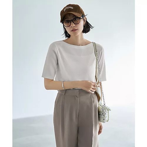 【スタイルデリ/STYLE DELI】のサラッとした5分袖ボートネックニットB 大人の最旬トレンドファッション＆コーディネート founy(ファウニー) 　ファッション　Fashion　レディースファッション　Fashion for Women　トップス・カットソー　Cut & Sew Tops　ニット　Knit Tops & Sweaters　イエロー　Yellow　インナー　Innerwear　軽量　Lightweight, Ultra Light　サロペット　Overalls, Salopette　ショルダー　Shoulder, Shoulder Strap　ジャケット　Jacket, Outerwear　ストレート　Straight, Straight Cut　スリット　Slit, Slit Detail　ドロップ　Drop Shoulder, Dropped Style　定番　Standard, Basic Item　手編み　Hand-Knitted, Handmade Knit　長袖　Long Sleeve, Full Sleeve　バランス　Balance, Style Balance　冬　Winter / This Winter　夏　Summer　 other-1|ID: prp329100004986460 ipo3291000000037350718