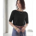【スタイルデリ/STYLE DELI】のサラッとした5分袖ボートネックニットB 大人の最旬トレンドファッション＆コーディネート founy(ファウニー) ファッション Fashion レディースファッション Fashion for Women トップス・カットソー Cut & Sew Tops ニット Knit Tops & Sweaters イエロー Yellow インナー Innerwear 軽量 Lightweight, Ultra Light サロペット Overalls, Salopette ショルダー Shoulder, Shoulder Strap ジャケット Jacket, Outerwear ストレート Straight, Straight Cut スリット Slit, Slit Detail ドロップ Drop Shoulder, Dropped Style 定番 Standard, Basic Item 手編み Hand-Knitted, Handmade Knit 長袖 Long Sleeve, Full Sleeve バランス Balance, Style Balance 冬 Winter / This Winter 夏 Summer thumbnail ブラック|ID: prp329100004986460 ipo3291000000037350721