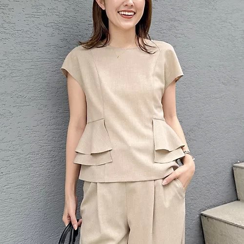 【ノーリーズ/NOLLEY'S】のウォッシャブル麻調ペプラムブラウス 大人の最旬トレンドファッション＆コーディネート founy(ファウニー) 　ファッション　Fashion　レディースファッション　Fashion for Women　トップス・カットソー　Cut & Sew Tops　シャツ・ブラウス・オフィスカジュアル　Elegant Blouses & Button-Ups　2026年　2026　2026春夏・S/S　Spring/Summer 2026 SS26　おすすめ　Recommended / Our Picks　ウォッシャブル　Machine Washable　オケージョン　Occasion Wear　シンプル　Simple, Minimal　セットアップ　Set-Up, Coordinated Outfit　ペプラム　Peplum, Flared Hem　ワイド　Wide, Wide Fit　人気　Popular, Best Seller　今季　This Season, Current Season　夏　Summer　ビジネス 仕事 通勤　Business / Work / Commuting　 other-1|ID: prp329100004986464 ipo3291000000037350752