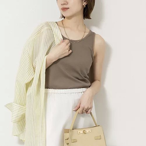 【ノーリーズソフィー/NOLLEY'S sophi】のウォッシャブルカップ付きリブタンクトップ インテリア・キッズ・メンズ・レディースファッション・服の通販 founy(ファウニー) 　ファッション　Fashion　レディースファッション　Fashion for Women　2026年　2026　2026春夏・S/S　Spring/Summer 2026 SS26　ストレッチ　Stretch, Stretchy Fabric　カーキ|ID: prp329100004986476 ipo3291000000037350850