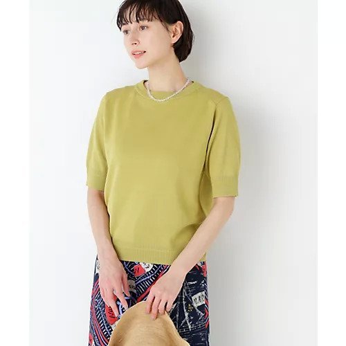 【ヒューマンウーマン/HUMAN WOMAN】の《洗える / Good Price》ペーパーヤーンニットT インテリア・キッズ・メンズ・レディースファッション・服の通販 founy(ファウニー) 　ファッション　Fashion　レディースファッション　Fashion for Women　トップス・カットソー　Cut & Sew Tops　ニット　Knit Tops & Sweaters　おすすめ　Recommended / Our Picks　シンプル　Simple, Minimal　スタンダード　Standard, Basic　ベーシック　Basic, Essential　半袖　Short Sleeve, Half Sleeve　洗える　Machine Washable　ライトグリーン|ID: prp329100004986483 ipo3291000000037350903
