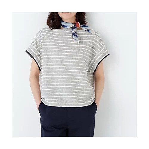 【ヒューマンウーマン/HUMAN WOMAN】の≪NATICコラボ≫ロープボーダーカットソー インテリア・キッズ・メンズ・レディースファッション・服の通販 founy(ファウニー) 　ファッション　Fashion　レディースファッション　Fashion for Women　トップス・カットソー　Cut & Sew Tops　カットソー・ベーシックTシャツ　Cut-and-Sewn Tops / Stretch Tees & Basics　コラボ　Collaboration, Collab　スタンダード　Standard, Basic　ボックス　Boxy, Box Shape　ボーダー　Border, Stripe　別注　Limited Edition, Custom Order　おすすめ　Recommended / Our Picks　トップグレー|ID: prp329100004986489 ipo3291000000037350953
