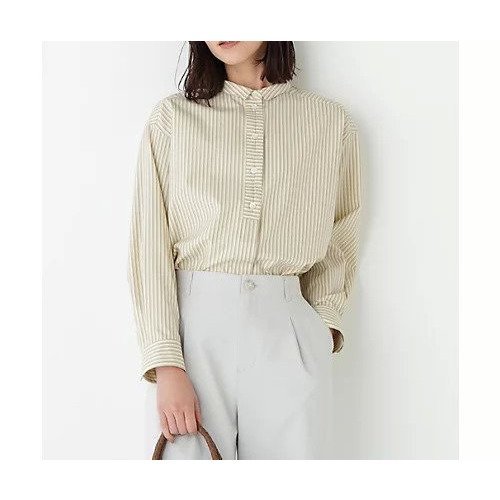 【ヒューマンウーマン/HUMAN WOMAN】の《ウォッシャブル》ストライプ形態安定ボックスブラウス インテリア・キッズ・メンズ・レディースファッション・服の通販 founy(ファウニー) 　ファッション　Fashion　レディースファッション　Fashion for Women　トップス・カットソー　Cut & Sew Tops　シャツ・ブラウス・オフィスカジュアル　Elegant Blouses & Button-Ups　おすすめ　Recommended / Our Picks　ウォッシャブル　Machine Washable　スタンダード　Standard, Basic　ストライプ　Stripe, Striped Pattern　パッチ　Patch, Appliqué　ボックス　Boxy, Box Shape　羽織　Haori, Light Jacket　イエローストライプ|ID: prp329100004987006 ipo3291000000037358052