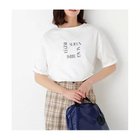 【ヒューマンウーマン/HUMAN WOMAN】のTSUNAGU 6分袖ロゴTシャツ ネイビープリント|ID:prp329100004987008