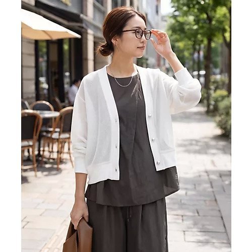 【スタイルデリ/STYLE DELI】の【selection】メタルボタンメッシュカーディガン インテリア・キッズ・メンズ・レディースファッション・服の通販 founy(ファウニー) 　ファッション　Fashion　レディースファッション　Fashion for Women　トップス・カットソー　Cut & Sew Tops　カーディガン・羽織り　Layered Style Cardigans　イエロー　Yellow　インナー　Innerwear　カットソー　Cut and Sewn Top　カーディガン　Cardigan, Knitwear　シルバー　Silver, Metallic Silver　スタンダード　Standard, Basic　スリット　Slit, Slit Detail　なめらか　Smooth, Silky Texture　長袖　Long Sleeve, Full Sleeve　パープル　Purple, Violet　フロント　Front, Front Design　ポケット　Pocket, Pocket Detail　メッシュ　Mesh, Net Fabric　ラベンダー　Lavender　ワイド　Wide, Wide Fit　冬　Winter / This Winter　おすすめ　Recommended / Our Picks　夏　Summer　エレガント 上品　Elegant　ホワイト|ID: prp329100004987828 ipo3291000000037365341