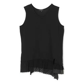 【パドカレ/pas de calais】 26SSマテリアルミックスタンク大人の最旬トレンドファッション＆コーディネート founy(ファウニー) ファッション Fashion レディースファッション Fashion for Women 2026年 2026 2026春夏・S/S Spring/Summer 2026 SS26 カットオフ Cut-Off Design タンク Tank Top, Sleeveless Top フリル Frill, Ruffle ヴィンテージ Vintage Style 洗える Machine Washable |ID:prp329100004987829