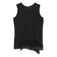 【パドカレ/pas de calais】の26SSマテリアルミックスタンク 大人の最旬トレンドファッション＆コーディネート founy(ファウニー) ファッション Fashion レディースファッション Fashion for Women 2026年 2026 2026春夏・S/S Spring/Summer 2026 SS26 カットオフ Cut-Off Design タンク Tank Top, Sleeveless Top フリル Frill, Ruffle ヴィンテージ Vintage Style 洗える Machine Washable |ID:prp329100004987829
