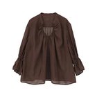 【マルティニーク/martinique】のラミーネックギャザーブラウス 大人の最旬トレンドファッション＆コーディネート founy(ファウニー) ファッション Fashion レディースファッション Fashion for Women トップス・カットソー Cut & Sew Tops シャツ・ブラウス・オフィスカジュアル Elegant Blouses & Button-Ups ギャザー Gathered, Ruffled 今季 This Season, Current Season ショート Short, Short Length スタンド Stand Collar, Upright Stand バランス Balance, Style Balance フレア Flare, Flared ワイド Wide, Wide Fit おすすめ Recommended / Our Picks エレガント 上品 Elegant thumbnail ブラウン|ID: prp329100004990499 ipo3291000000037379745