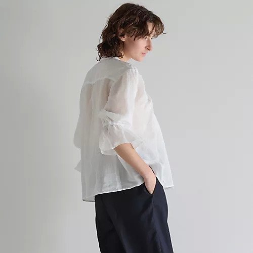 【マルティニーク/martinique】のラミーネックギャザーブラウス 大人の最旬トレンドファッション＆コーディネート founy(ファウニー) 　ファッション　Fashion　レディースファッション　Fashion for Women　トップス・カットソー　Cut & Sew Tops　シャツ・ブラウス・オフィスカジュアル　Elegant Blouses & Button-Ups　ギャザー　Gathered, Ruffled　今季　This Season, Current Season　ショート　Short, Short Length　スタンド　Stand Collar, Upright Stand　バランス　Balance, Style Balance　フレア　Flare, Flared　ワイド　Wide, Wide Fit　おすすめ　Recommended / Our Picks　エレガント 上品　Elegant　other-2|ID: prp329100004990499 ipo3291000000037379752