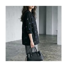 【スタイルデリ/STYLE DELI】 【BLK001】配色刺繍オープンカラーシャツ大人の最旬トレンドファッション＆コーディネート founy(ファウニー) ファッション Fashion レディースファッション Fashion for Women トップス・カットソー Cut & Sew Tops シャツ・ブラウス・オフィスカジュアル Elegant Blouses & Button-Ups タンク Tank Top, Sleeveless Top デニム Denim, Jeans Material ワイド Wide, Wide Fit おすすめ Recommended / Our Picks |ID:prp329100004990505