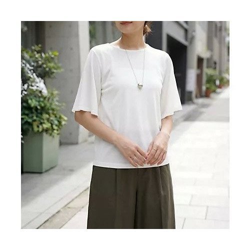 【スタイルデリ/STYLE DELI】の薄手シャリ感フレアスリーブトップス インテリア・キッズ・メンズ・レディースファッション・服の通販 founy(ファウニー) 　ファッション　Fashion　レディースファッション　Fashion for Women　トップス・カットソー　Cut & Sew Tops　イエロー　Yellow　インナー　Innerwear　サロペット　Overalls, Salopette　ストレート　Straight, Straight Cut　スリット　Slit, Slit Detail　スリーブ　Sleeve, Long Sleeve / Short Sleeve　定番　Standard, Basic Item　バランス　Balance, Style Balance　フレア　Flare, Flared　ベスト　Vest, Waistcoat　ボーダー　Border, Stripe　半袖　Short Sleeve, Half Sleeve　無地　Plain, Solid Color　おすすめ　Recommended / Our Picks　夏　Summer　エレガント 上品　Elegant　ホワイト|ID: prp329100004990508 ipo3291000000037379790