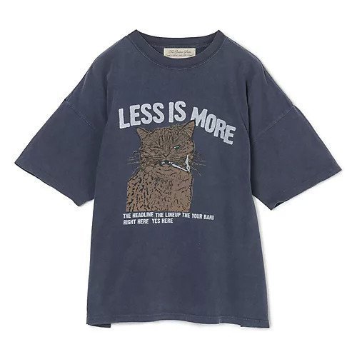 【レミレリーフ/REMI RELIEF】のHARD SP加工20/-天竺BIGサイズT(LESS IS MORE C) インテリア・キッズ・メンズ・レディースファッション・服の通販 founy(ファウニー) 　ファッション　Fashion　レディースファッション　Fashion for Women　洗える　Machine Washable　秋　Autumn　スペシャル　Special, Limited Edition　猫　Cat, Kitty　プリント　Print, Printed Pattern　別注　Limited Edition, Custom Order　マニッシュ　Mannish, Boyish　おすすめ　Recommended / Our Picks　ネイビー|ID: prp329100004990524 ipo3291000000037379904