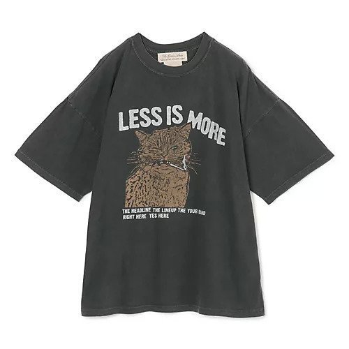 【レミレリーフ/REMI RELIEF】のHARD SP加工20/-天竺BIGサイズT(LESS IS MORE C) インテリア・キッズ・メンズ・レディースファッション・服の通販 founy(ファウニー) 　ファッション　Fashion　レディースファッション　Fashion for Women　洗える　Machine Washable　秋　Autumn　スペシャル　Special, Limited Edition　猫　Cat, Kitty　プリント　Print, Printed Pattern　別注　Limited Edition, Custom Order　マニッシュ　Mannish, Boyish　おすすめ　Recommended / Our Picks　ブラック|ID: prp329100004990524 ipo3291000000037379905