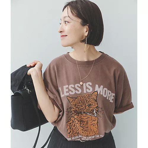 【レミレリーフ/REMI RELIEF】のHARD SP加工20/-天竺BIGサイズT(LESS IS MORE C) 大人の最旬トレンドファッション＆コーディネート founy(ファウニー) 　ファッション　Fashion　レディースファッション　Fashion for Women　洗える　Machine Washable　秋　Autumn　スペシャル　Special, Limited Edition　猫　Cat, Kitty　プリント　Print, Printed Pattern　別注　Limited Edition, Custom Order　マニッシュ　Mannish, Boyish　おすすめ　Recommended / Our Picks　other-3|ID: prp329100004990524 ipo3291000000037379909