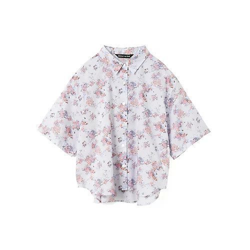 【ミズイロ インド/mizuiro ind】の花柄ハーフスリーブシャツ インテリア・キッズ・メンズ・レディースファッション・服の通販 founy(ファウニー) 　ファッション　Fashion　レディースファッション　Fashion for Women　トップス・カットソー　Cut & Sew Tops　シャツ・ブラウス・オフィスカジュアル　Elegant Blouses & Button-Ups　花柄・フラワープリント・モチーフ　Floral Prints & Motifs / Flower Pattern Tops　オレンジ　Orange　バランス　Balance, Style Balance　プリント　Print, Printed Pattern　ボトム　Bottoms, Lower Wear　エレガント 上品　Elegant　別注　Limited Edition, Custom Order　夏　Summer　サックスオレンジ|ID: prp329100004992223 ipo3291000000037386788