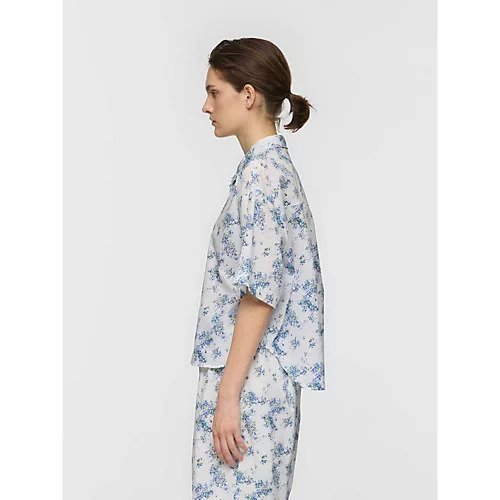 【ミズイロ インド/mizuiro ind】の花柄ハーフスリーブシャツ 大人の最旬トレンドファッション＆コーディネート founy(ファウニー) 　ファッション　Fashion　レディースファッション　Fashion for Women　トップス・カットソー　Cut & Sew Tops　シャツ・ブラウス・オフィスカジュアル　Elegant Blouses & Button-Ups　花柄・フラワープリント・モチーフ　Floral Prints & Motifs / Flower Pattern Tops　オレンジ　Orange　バランス　Balance, Style Balance　プリント　Print, Printed Pattern　ボトム　Bottoms, Lower Wear　エレガント 上品　Elegant　別注　Limited Edition, Custom Order　夏　Summer　other-3|ID: prp329100004992223 ipo3291000000037386793