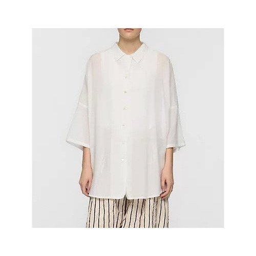 【ミズイロ インド/mizuiro ind】のハーフスリーブワイドシャツ インテリア・キッズ・メンズ・レディースファッション・服の通販 founy(ファウニー) ファッション Fashion レディースファッション Fashion for Women トップス・カットソー Cut & Sew Tops シャツ・ブラウス・オフィスカジュアル Elegant Blouses & Button-Ups アクセサリー Fashion Accessories シアー Sheer, See-Through シンプル Simple, Minimal ベーシック Basic, Essential ボトム Bottoms, Lower Wear レギュラー Regular, Standard Fit ワイド Wide, Wide Fit 人気 Popular, Best Seller オフホワイト|ID: prp329100004992227 ipo3291000000037386820