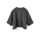 【ミズイロ インド/mizuiro ind】のリネンダブルクルーネックシャツ 大人の最旬トレンドファッション＆コーディネート founy(ファウニー) ファッション Fashion レディースファッション Fashion for Women トップス・カットソー Cut & Sew Tops シャツ・ブラウス・オフィスカジュアル Elegant Blouses & Button-Ups シンプル Simple, Minimal フレンチ French, French Style ボトム Bottoms, Lower Wear リネン Linen, Linen Fabric thumbnail ブラック|ID: prp329100004992231 ipo3291000000037386859
