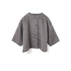 【ミズイロ インド/mizuiro ind】のリネンダブルクルーネックシャツ 大人の最旬トレンドファッション＆コーディネート founy(ファウニー) ファッション Fashion レディースファッション Fashion for Women トップス・カットソー Cut & Sew Tops シャツ・ブラウス・オフィスカジュアル Elegant Blouses & Button-Ups シンプル Simple, Minimal フレンチ French, French Style ボトム Bottoms, Lower Wear リネン Linen, Linen Fabric thumbnail ダークグレー|ID: prp329100004992231 ipo3291000000037386866