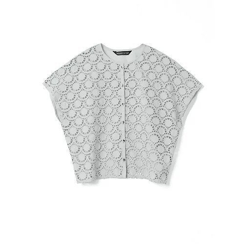 【ミズイロ インド/mizuiro ind】のレースコンビクルーネックシャツ インテリア・キッズ・メンズ・レディースファッション・服の通販 founy(ファウニー) 　ファッション　Fashion　レディースファッション　Fashion for Women　トップス・カットソー　Cut & Sew Tops　シャツ・ブラウス・オフィスカジュアル　Elegant Blouses & Button-Ups　インナー　Innerwear　フロント　Front, Front Design　レース　Lace, Lace Fabric　無地　Plain, Solid Color　グレー|ID: prp329100004992234 ipo3291000000037386884