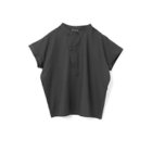 【ミズイロ インド/mizuiro ind】のコットンリネンアシンメトリーカラーシャツ ブラック|ID:prp329100004992235