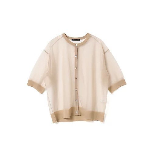 【ミズイロ インド/mizuiro ind】のシアーコンパクトカーディガン インテリア・キッズ・メンズ・レディースファッション・服の通販 founy(ファウニー) 　ファッション　Fashion　レディースファッション　Fashion for Women　トップス・カットソー　Cut & Sew Tops　カーディガン・羽織り　Layered Style Cardigans　オケージョン　Occasion Wear　カーディガン　Cardigan, Knitwear　ベージュ|ID: prp329100004992237 ipo3291000000037386917