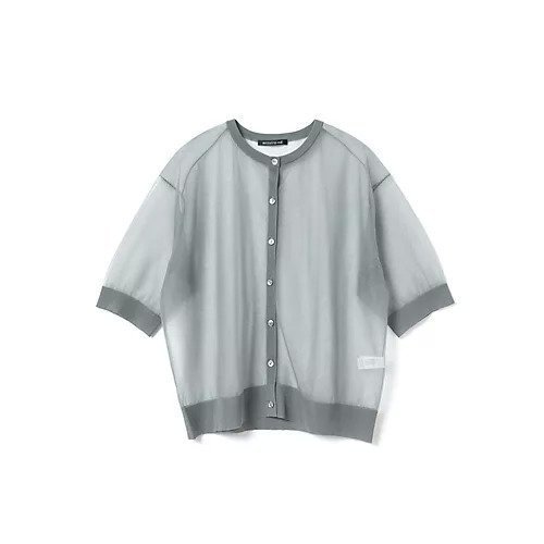 【ミズイロ インド/mizuiro ind】のシアーコンパクトカーディガン インテリア・キッズ・メンズ・レディースファッション・服の通販 founy(ファウニー) 　ファッション　Fashion　レディースファッション　Fashion for Women　トップス・カットソー　Cut & Sew Tops　カーディガン・羽織り　Layered Style Cardigans　オケージョン　Occasion Wear　カーディガン　Cardigan, Knitwear　グレー|ID: prp329100004992237 ipo3291000000037386919
