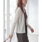 【スタイルデリ/STYLE DELI】のシアーで涼しいストライプ編みカーディガン ホワイト|ID: prp329100004993011 ipo3291000000037395036