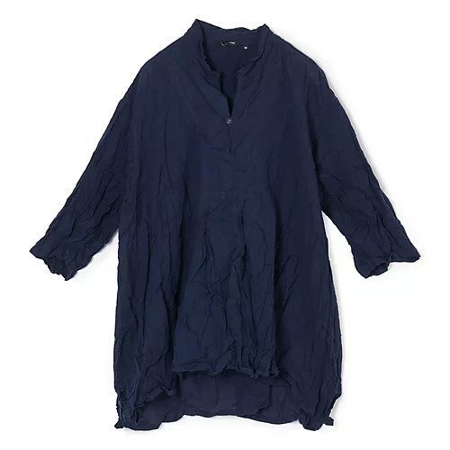 【パドカレ/pas de calais】の26SSオーガニックコットンシャンブレーBL インテリア・キッズ・メンズ・レディースファッション・服の通販 founy(ファウニー) 　ファッション　Fashion　レディースファッション　Fashion for Women　2026年　2026　2026春夏・S/S　Spring/Summer 2026 SS26　ショルダー　Shoulder, Shoulder Strap　スリット　Slit, Slit Detail　ドロップ　Drop Shoulder, Dropped Style　洗える　Machine Washable　ネイビー|ID: prp329100004993020 ipo3291000000037395122