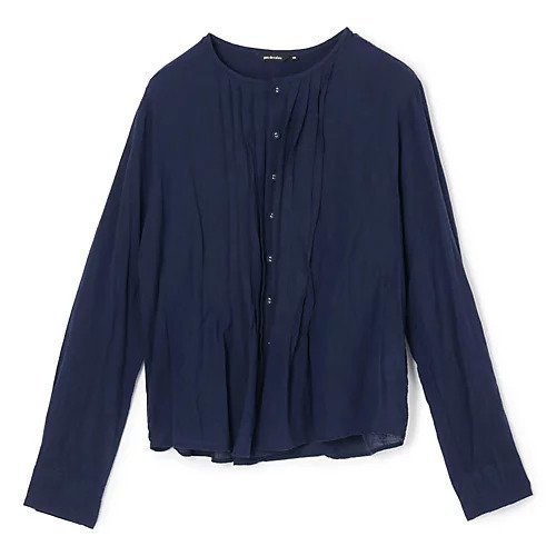 【パドカレ/pas de calais】の26SSオーガニックコットンシャンブレーBL インテリア・キッズ・メンズ・レディースファッション・服の通販 founy(ファウニー) 　ファッション　Fashion　レディースファッション　Fashion for Women　2026年　2026　2026春夏・S/S　Spring/Summer 2026 SS26　フロント　Front, Front Design　洗える　Machine Washable　ネイビー|ID: prp329100004993022 ipo3291000000037395134