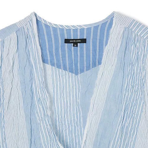 【パドカレ/pas de calais】の26SSブルーシャーリングストライプBL 大人の最旬トレンドファッション＆コーディネート founy(ファウニー) 　ファッション　Fashion　レディースファッション　Fashion for Women　2026年　2026　2026春夏・S/S　Spring/Summer 2026 SS26　ギャザー　Gathered, Ruffled　洗える　Machine Washable　other-3|ID: prp329100004993028 ipo3291000000037395172