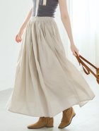 【コカ/COCA】のやわらかしわ感コットンフレアロングスカート Lt.beige|ID: prp329100003852487 ipo3291000000028683566