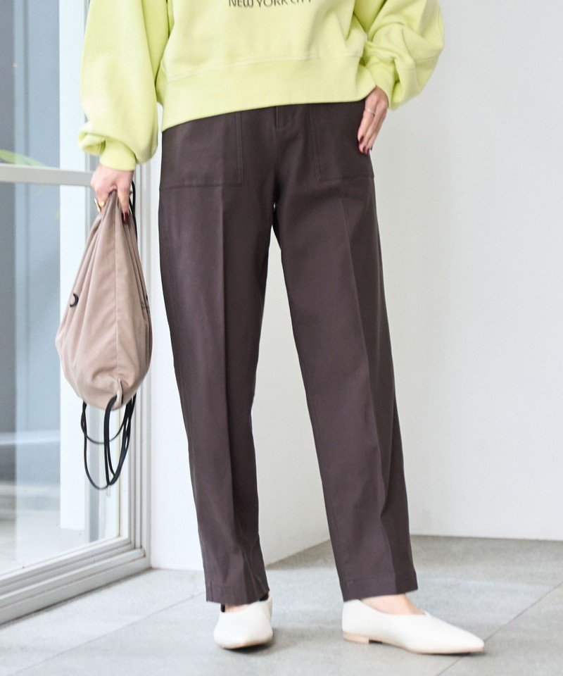 【コーエン/COEN】のコンフォートバックサテンベイカーパンツ(WEB限定サイズ) インテリア・キッズ・メンズ・レディースファッション・服の通販 founy(ファニー) 　ファッション　Fashion　レディースファッション　WOMEN　パンツ　Pants　バッグ　Bag　2024年　2024　2024春夏・S/S　Ss,Spring/Summer,2024　サテン　Satin　ストレッチ　Stretch　ポケット　Pocket　DK.GRAY|ID: prp329100003862699 ipo3291000000026222855