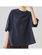 【コカ/COCA】のビックシルエットテールカット5分袖Tシャツ Navy|ID: prp329100003901228 ipo3291000000028301592