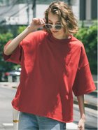 【コカ/COCA】のビックシルエットテールカット5分袖Tシャツ Red|ID: prp329100003901228 ipo3291000000028301593