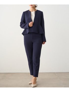 【セルフォード/CELFORD】 ネイビーノーカラーペプラムジャケット人気、トレンドファッション・服の通販 founy(ファニー) ファッション Fashion レディースファッション WOMEN アウター Coat Outerwear ジャケット Jackets ジャケット Jacket セレモニー Ceremony フリル Frills フレア Flare ペプラム Peplum 定番 Standard |ID:prp329100003932969