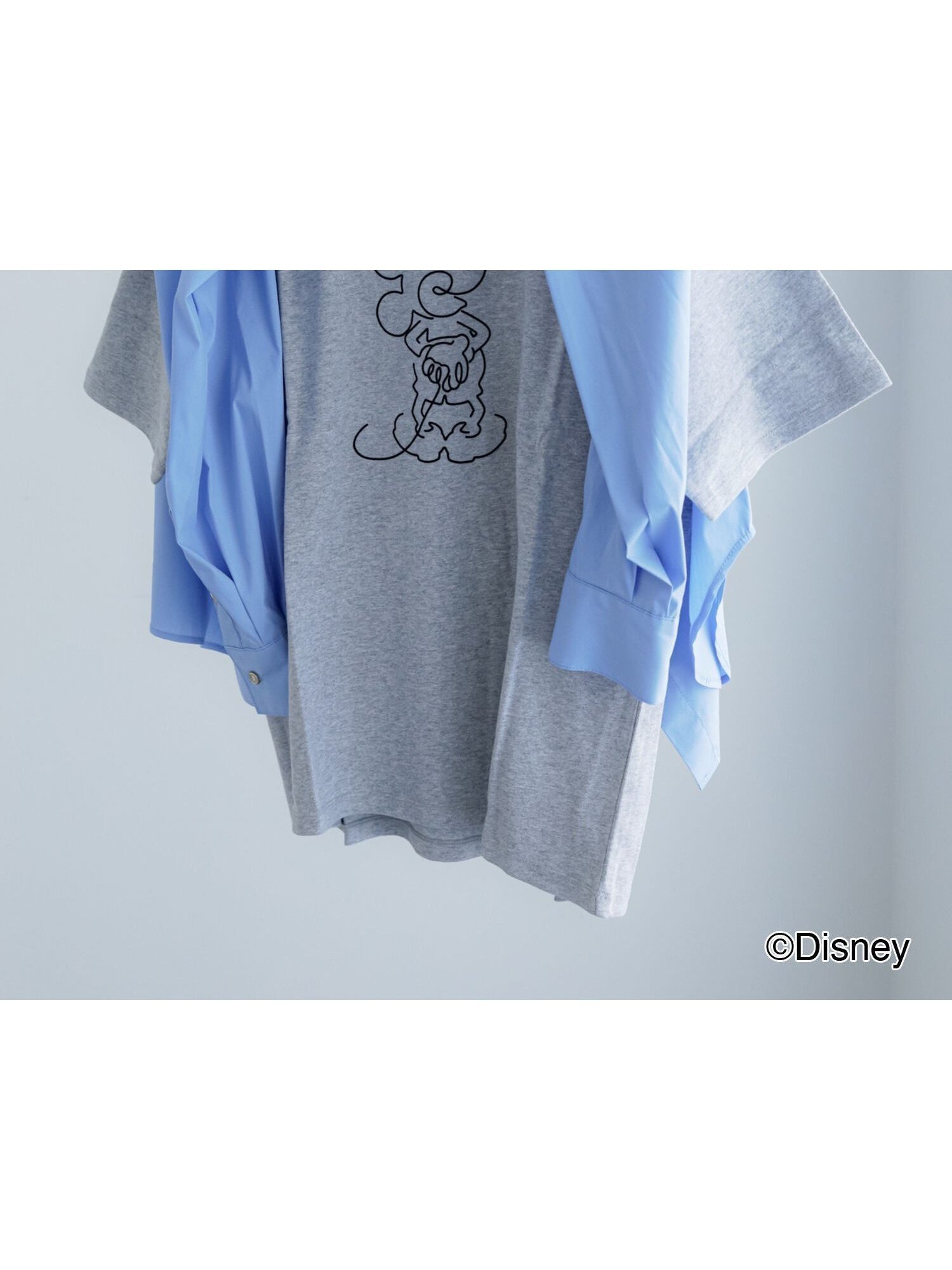 【テチチ/Te chichi】の【Disney】ミッキー/プリントTシャツ インテリア・キッズ・メンズ・レディースファッション・服の通販 founy(ファニー) 　ファッション　Fashion　レディースファッション　WOMEN　トップス・カットソー　Tops/Tshirt　シャツ/ブラウス　Shirts/Blouses　ロング / Tシャツ　T-Shirts　シンプル　Simple　バランス　Balance　プリント　Print　ベーシック　Basic　グレー|ID: prp329100003935394 ipo3291000000026211738