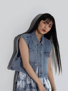 【ラシュッド/LASUD】のデニムショートベスト(light blue,blue) 人気、トレンドファッション・服の通販 founy(ファニー) ファッション Fashion レディースファッション WOMEN アウター Coat Outerwear トップス・カットソー Tops/Tshirt ベスト/ジレ Gilets/Vests おすすめ Recommend ウォッシュ Wash ショート Short デニム Denim バランス Balance プリーツ Pleats ベスト Vest ヴィンテージ Vintage 春 Spring |ID:prp329100003945967