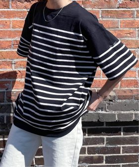 【チルファー/Chillfar】のネームタグボーダーTシャツ 人気、トレンドファッション・服の通販 founy(ファニー) ファッション Fashion レディースファッション WOMEN トップス・カットソー Tops/Tshirt シャツ/ブラウス Shirts/Blouses ロング / Tシャツ T-Shirts シンプル Simple パターン Pattern ベーシック Basic ボーダー Border リラックス Relax 吸水 Water Absorption |ID:prp329100003947735