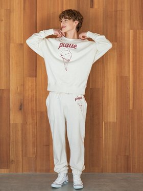 【ジェラート ピケ/gelato pique】の【UNISEX】裏毛ワンポイントロングパンツ 人気、トレンドファッション・服の通販 founy(ファニー) ファッション Fashion レディースファッション WOMEN パンツ Pants ユニセックス Unisex プリント Print ロング Long |ID:prp329100003961621