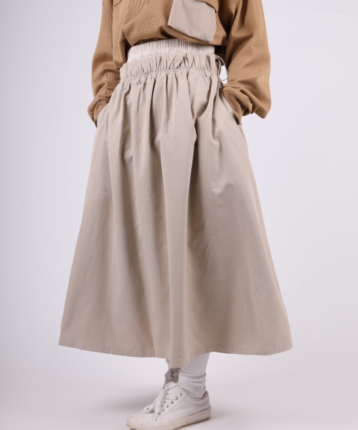 【アイモハ/aimoha】のS more/Water-repellent flare skirt インテリア・キッズ・メンズ・レディースファッション・服の通販 founy(ファニー) 　ファッション　Fashion　レディースファッション　WOMEN　スカート　Skirt　おすすめ　Recommend　アウトドア　Outdoor　シンプル　Simple　フレア　Flare　ポケット　Pocket　ベージュ|ID: prp329100003966879 ipo3291000000026155226