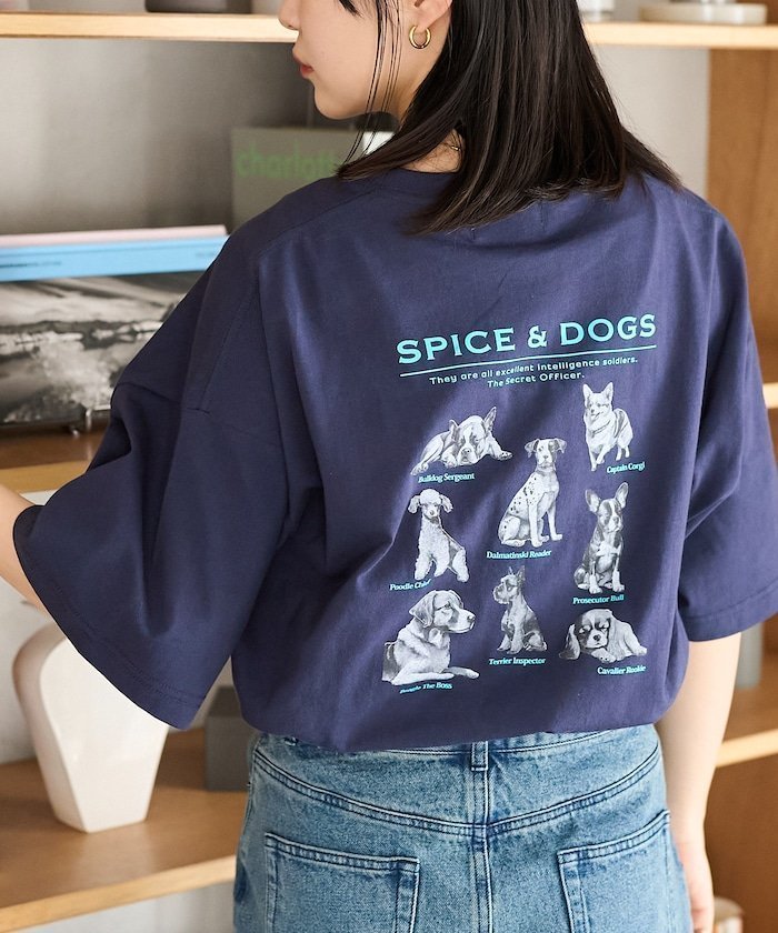 【フリークスストア/FREAK'S STORE】のSPICE DOGS 8dogs アニマルプリントTシャツ 限定展開 インテリア・キッズ・メンズ・レディースファッション・服の通販 founy(ファニー) 　ファッション　Fashion　レディースファッション　WOMEN　トップス・カットソー　Tops/Tshirt　シャツ/ブラウス　Shirts/Blouses　ロング / Tシャツ　T-Shirts　カーゴパンツ　Cargo Pants　グラフィック　Graphic　シンプル　Simple　スラックス　Slacks　タイトスカート　Tight Skirt　デニム　Denim　トレンド　Trend　フェミニン　Feminine　フロント　Front　プリント　Print　ボトム　Bottom　モチーフ　Motif　ルーズ　Loose　ワンポイント　One Point　S/S・春夏　Ss・Spring/Summer　おすすめ　Recommend　犬　Dog　夏　Summer　2024年　2024　2024春夏・S/S　Ss,Spring/Summer,2024　ネイビー|ID: prp329100003968994 ipo3291000000026171273