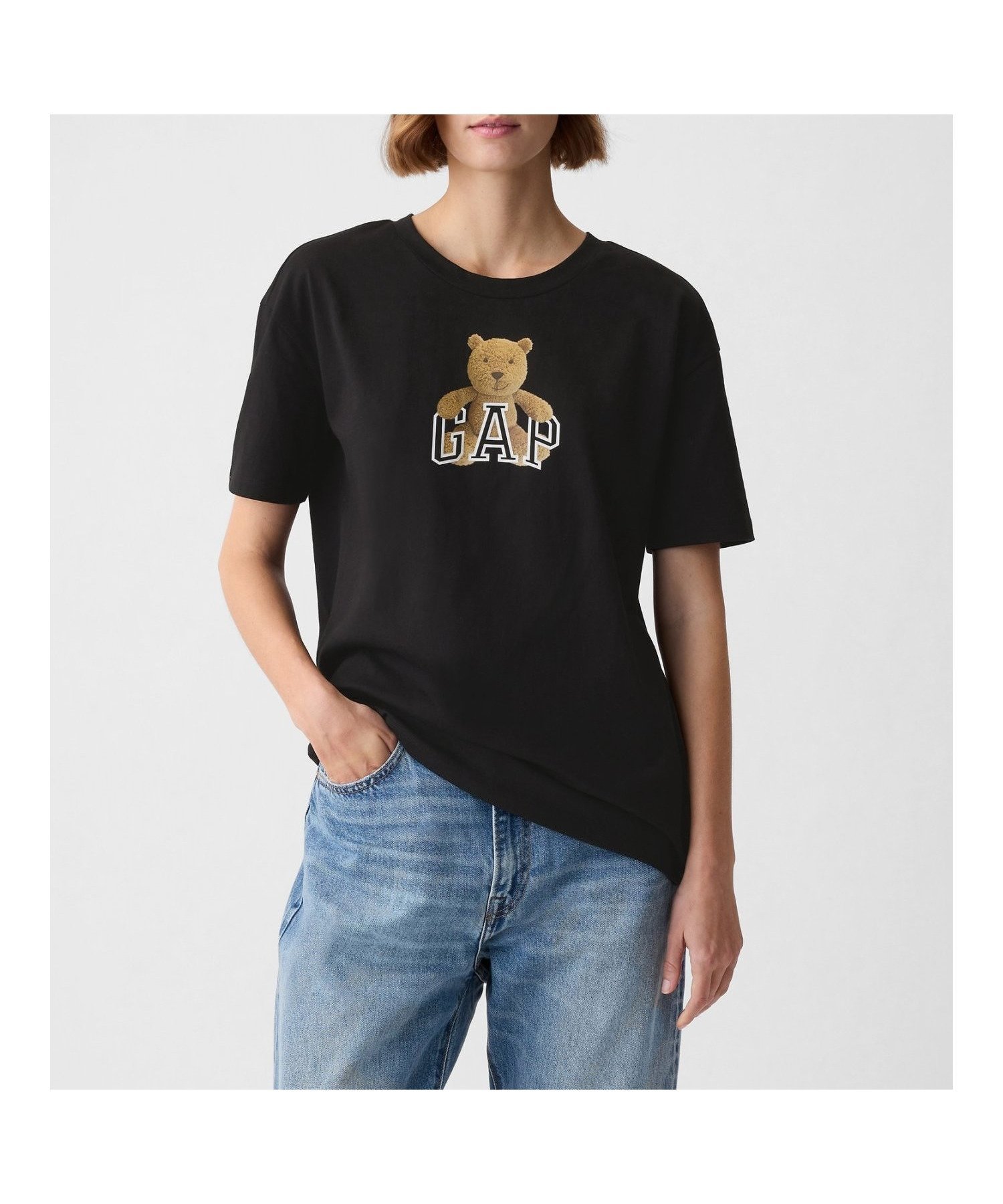 【ギャップ/GAP】のオーガニックコットン ブラナンベア ロゴ グラフィックTシャツ インテリア・キッズ・メンズ・レディースファッション・服の通販 founy(ファニー) 　ファッション　Fashion　レディースファッション　WOMEN　トップス・カットソー　Tops/Tshirt　シャツ/ブラウス　Shirts/Blouses　ロング / Tシャツ　T-Shirts　グラフィック　Graphic　フロント　Front　BLACK|ID: prp329100003975888 ipo3291000000026222490